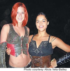 With Michelle Rodriguez on the set of Bloodrayne