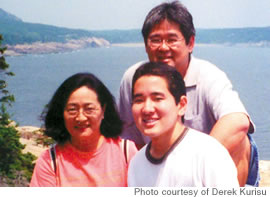 Kurisu with wife Georganne and son Blake