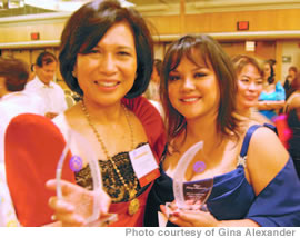 Loida Nicolas Lewis (left), a billionaire who is the richest Filipina in the U.S., with Gina Alexander