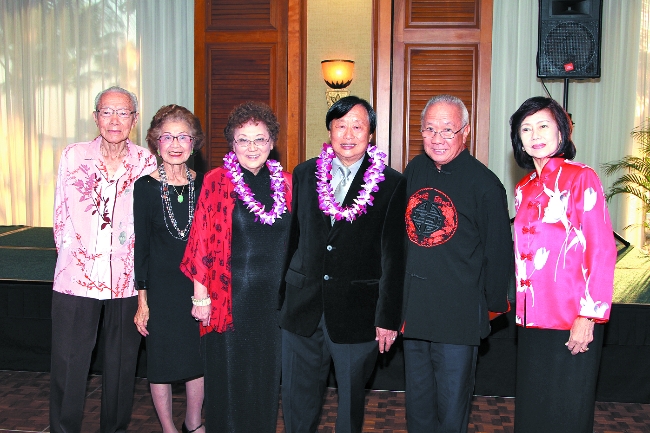 Ernest and Gladys Lee, Rena Ochse, Robert Ching, Calvin Say and Myrtle Choan