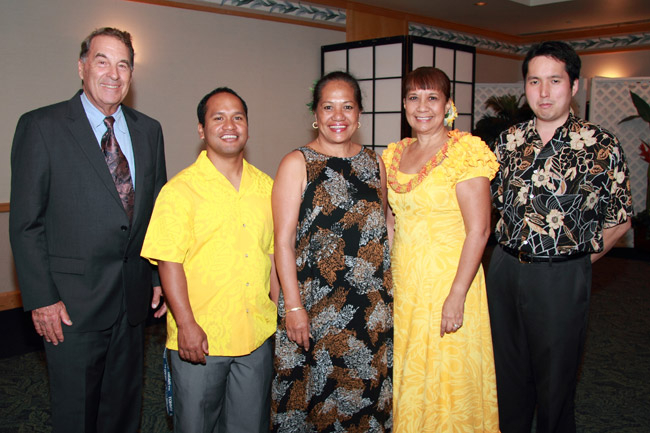 Rev. Allan Fisher, Manu Nae‘ole, Lurline Manalo, Ardis Gomes and Rev. Takamasa Yamamura