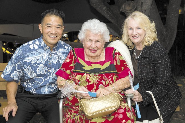 Wendell Wo, Joan Bellinger and Suzan Arnold.