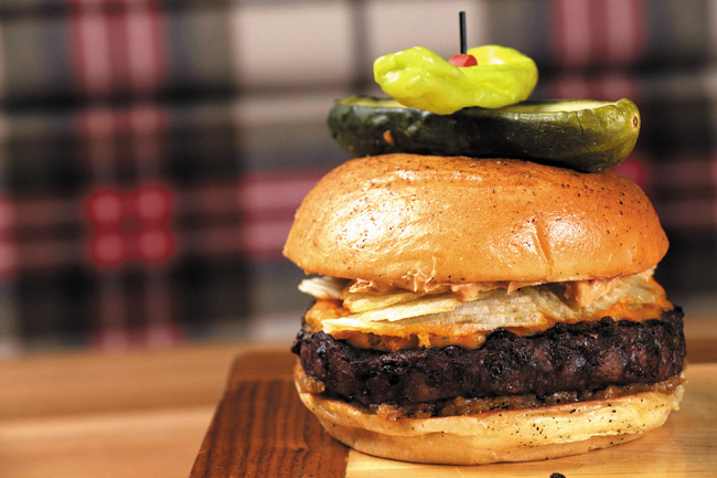 Pub 1842 Peanut butter crunch burger. Gary FX LaMorte photo