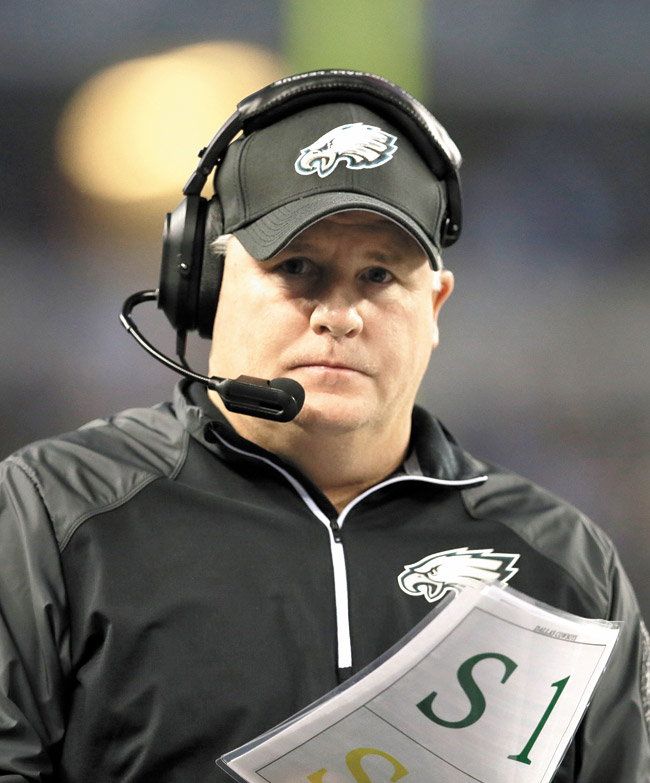 Coach Chip Kelly led the Philadelphia Eagles to the NFC East title in his first year after leaving Oregon | AP photo/Tony Gutierrez