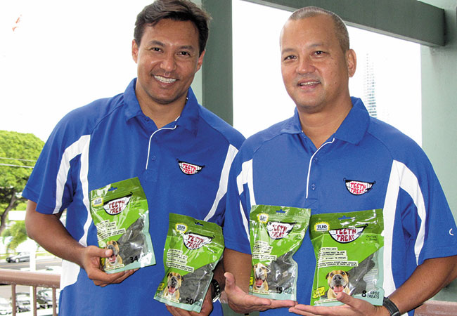 David Pang (left) and Michael Choy with their Ilio Dentals' Teeth Treat Photo from David Pang