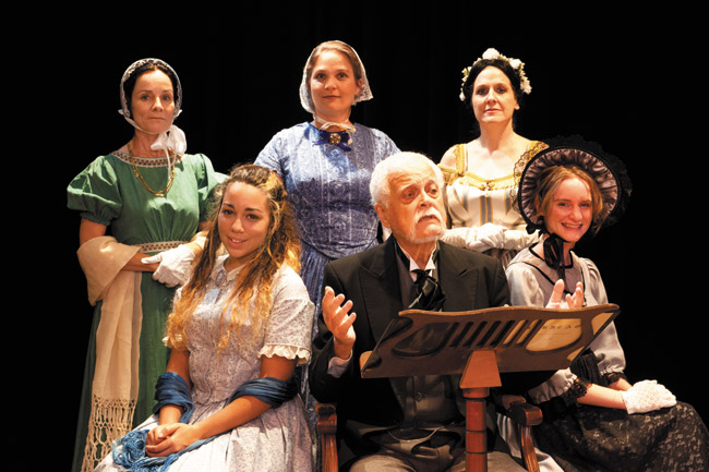 Rachelle Gesselman (front, left), Jim Tharp, Hailey Farah, (back) Beth E. Barry, Rasa Fournier and Melinda Maltby star in 'Heritage' at HPU's Paul and Vi Loo Theatre. Photo by Nathalie Walker, nwalker@midweek.com.