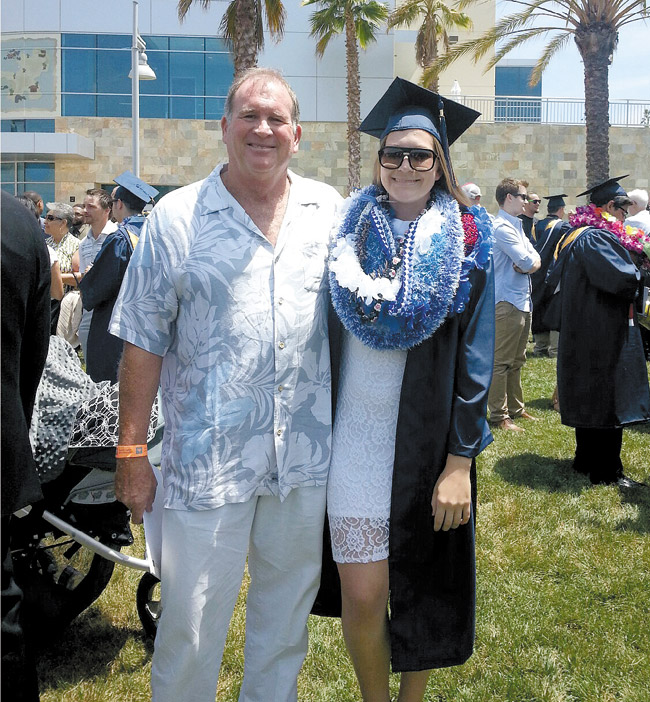 Mike Miller with daughter Mackenzie at her graduation from Vanguard University earlier this month. Photo from Miller family