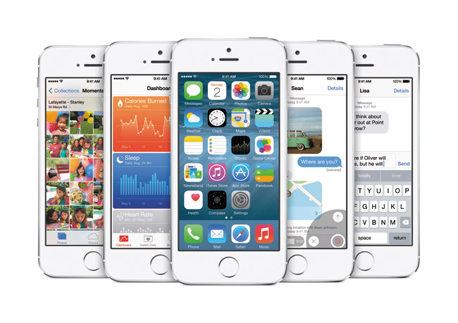 iOS 8 on iPhone 5s | Photos courtesy Apple