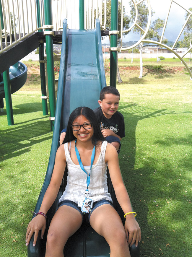 Leeward Community College student Kendra Chong recently was named Big Sister of the Year with Big Brothers Big Sisters Hawaii. Chong works with her Little Brother Dillon, who is a student at Pearl Ridge Elementary School. Together, they do homework, play games and build model airplanes. Photo courtesy Big Brothers Big Sisters Hawaii.