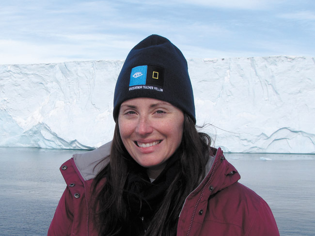 Star of the Sea middle school science teacher Cristina Veresan in the Arctic PHOTO COURTESY ELLEN TAYLOR