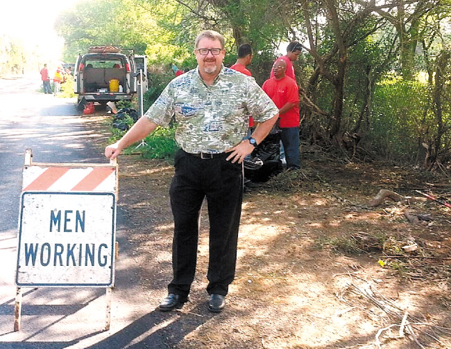 State Rep. Bob McDermott on site during the recent North Road cleanup project. Photo from Rep. McDermott.