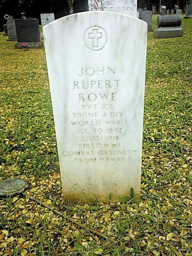 Hawaii's first World War I casualty is honored at Oahu Cemetery. BOB JONES PHOTO