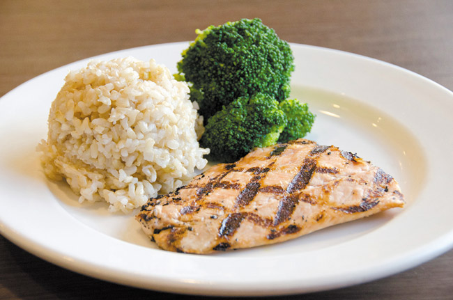 Broiled salmon with a scoop of brown rice and steamed broccoli is a meal perfect for diabetics PHOTO COURTESY ZIPPY'S