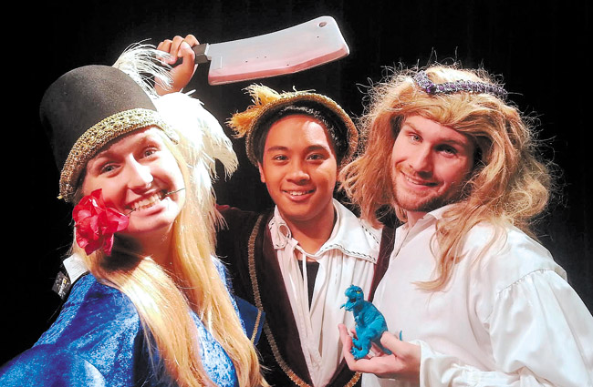 Claire Paul (from left), Byron Tangonan and Adam Brewer star in 'The Complete Works of William Shakespeare (Abridged)' Nov. 6-10 at Chaminade University's Loo Theatre. Photo from Kapono Ryan. 