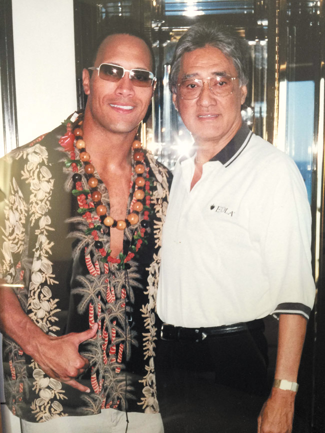 Gus and The Rock, who he has known since he was a youngster in Hawaii PHOTO COURTESY LYDIA HANNEMANN  