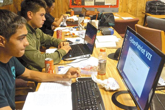 Mililani High School's Army JROTC cadets take part in Cyber Patriot program. Photo courtesy Tim Schiller.
