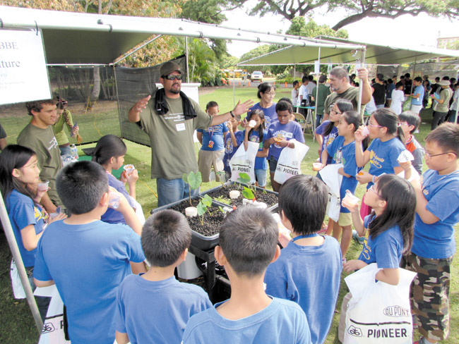 Students at last year's ag day learned the importance of local farming. Photo courtesy of the UH College of Tropical Agriculture and Human Resources. 