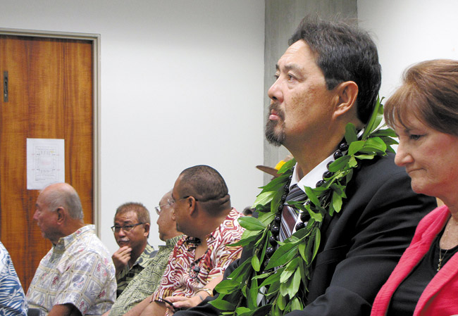 Carleton Ching waits during a Senate committee confirmation hearing on his nomination to be chairman of the Department of Land and Natural Resources March 11 in Honolulu. He was pronounced unqualified AP PHOTO/CATHY BUSSEWITZ