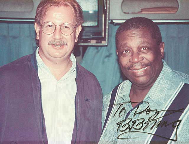 The author with B.B. King at his Beale Street club in Memphis, 1995 PHOTO FROM DON CHAPMAN