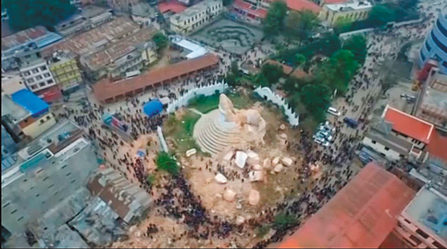 Screenshot of Nepal drone footage  PHOTO FROM REUTERS