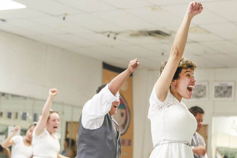 Gabby Fleming, Marcus Jung, Natasha Brice and Anton Bustamante give it their all at rehearsal  BODIE COLLINS PHOTO