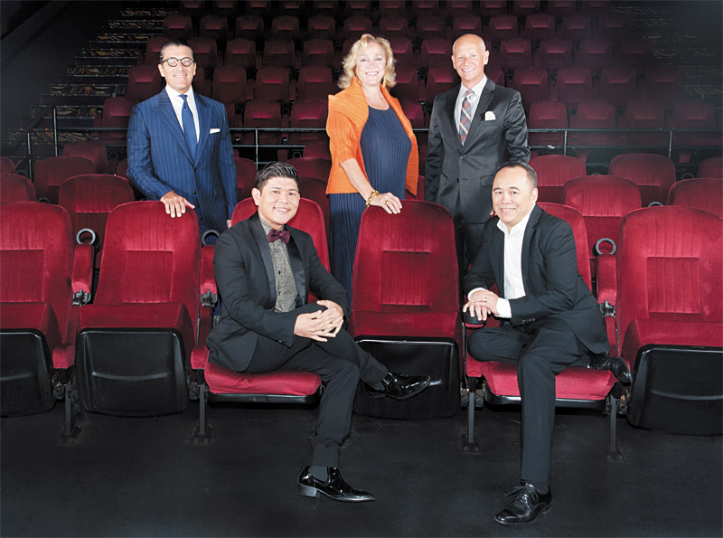 (clockwise, from top left) Patrick Gey, president; Princess Dialta Alliata di Montereale, founder; Kelly Sanders, vice president, director of hospitality; Chris Lee, vice president; and Brent Anbe, film festival director