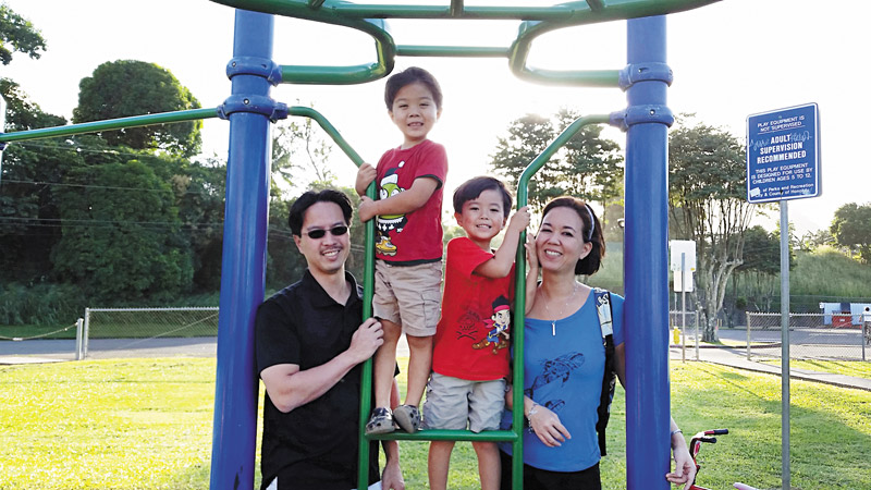 Sen. Jill Tokuda with husband Kyle Michibata, and sons Matt and Aden TOKUDA FAMILY PHOTO 