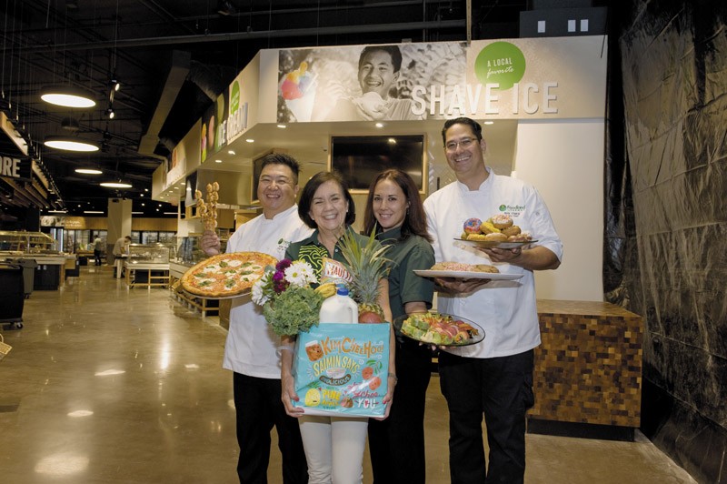 In-store chef Brian Nagai, chairwoman and CEO Jenai S. Wall, store director Brandy Pacheco and in-store pastry chef Rick Chang 