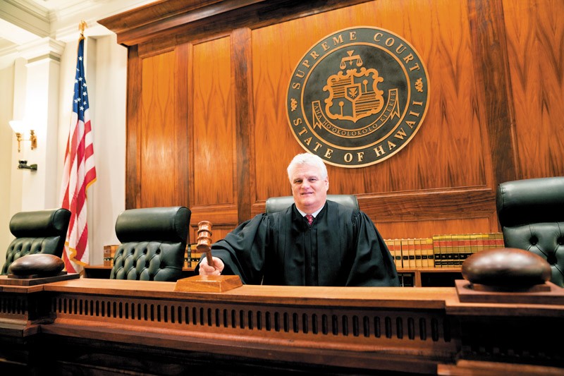 Chief Justice Mark Recktenwald in his courtroom 
