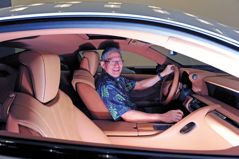 Servco Pacific Inc. president Rick Ching behind the wheel of the 2018 Lexus LC500H, one of many new vehicles you'll see at the 2017 First Hawaiian International Auto Show March 24-26 at Hawaii Convention Center