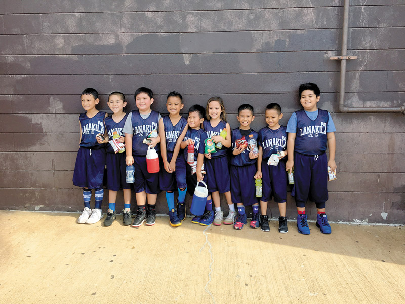 The Lanakila Warriors Pinto Basketball Team (from left) CJ, J’Din, Wyatt, Matthew, Cody, Hazel, Rondey, Gavin and Zachary. Missing: Braden 