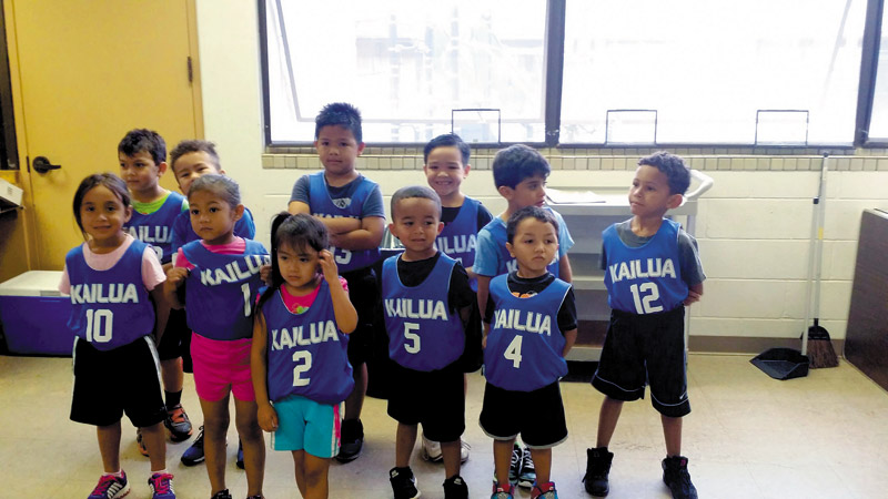 The Blue Panthers (5 and 6 age group) in the Police Activities League (PAL) at their last game at Kailua District Park