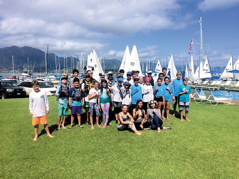 Keiki members of Hawaii Youth Sailing Association gathered at Kaneohe Yacht Club March 18 for HYSA Regatta No. 2.